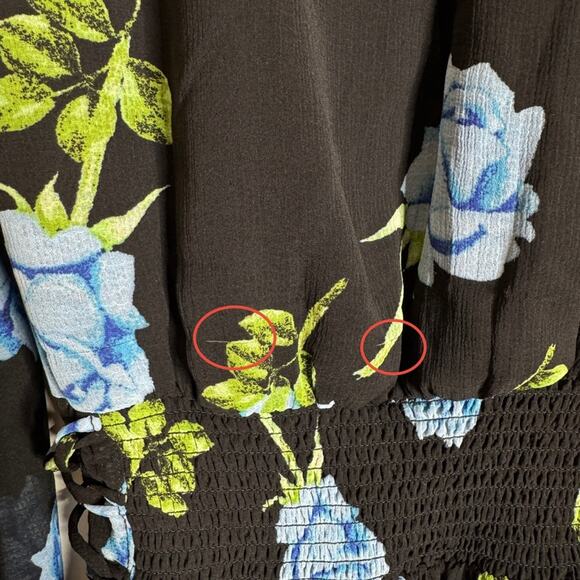 Free People Samantha Lace Up Floral Mini Dress in Black Combo Women’s Size XS - Picture 11 of 12